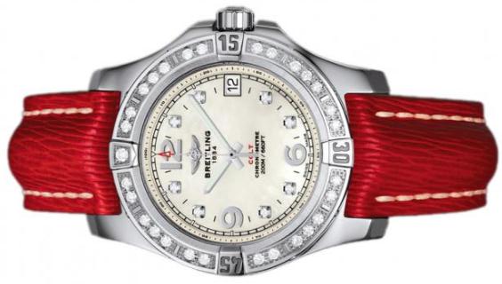 UK Red Alligator Leather Straps Fake Breitling Colt A7438953 Watches For Females