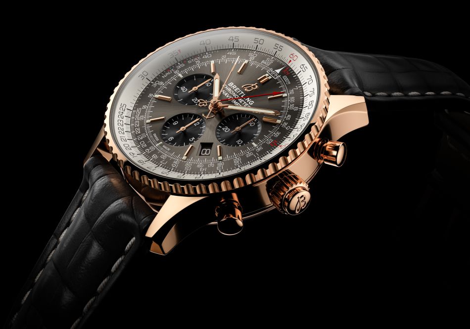 The black straps copy watches have brown straps.