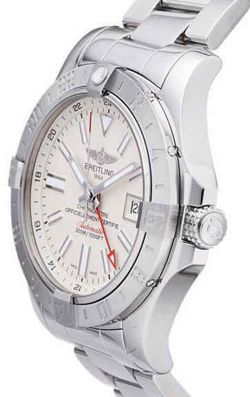 The white dials fake watches have dual time zone.